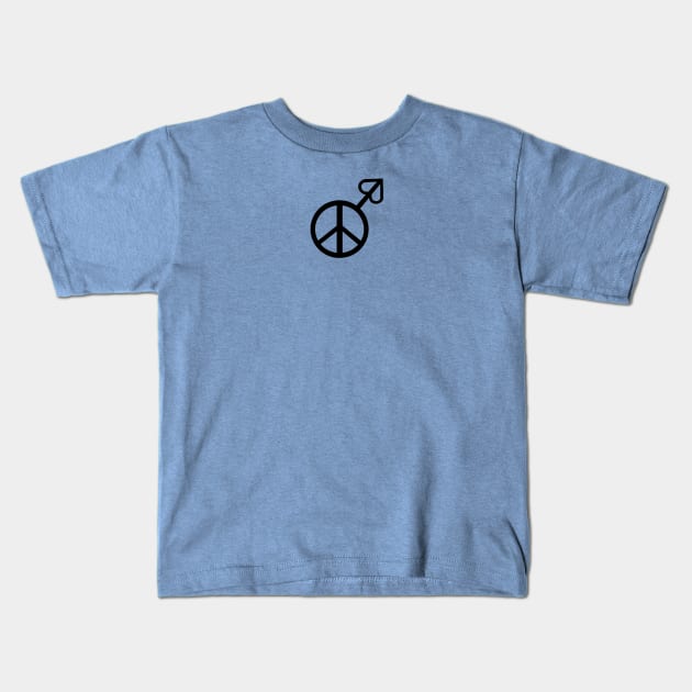 PEACE LOVE MAN Kids T-Shirt by alittlebluesky